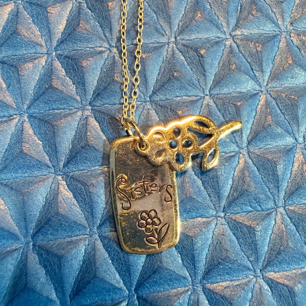 Silver 'Sisters' Pendant Necklace
